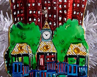 Clock Tower Playground Stuyvesant Town Peter Cooper Village Oval NY Holiday Tree Ornament Christmas Hannukah  Downtown East Village Gramercy