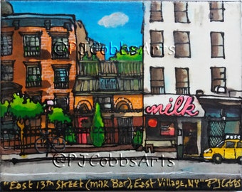 Print on Canvas Giclee Wall Art Milk Bar NYC East Village 13th St. Cereal Ice Cream Compost Cookies Pie Dessert Momofuku PJ Cobbs Arts