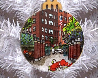 Peter Cooper Village Stuyvesant Town Poppies NYC Holiday Tree Ornament Christmas Hannukah Gramercy East Village Buildings