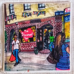 Art Coaster PJ Cobbs Arts New York Neighborhoods Historical Stonewall Inn Greenwich Village NYC Landmark Icon Gay Pride LGBTQ + Plus