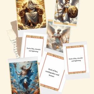 Gioco di carte didattiche con le divinità greche per bambini e adulti, attività educative, attività educative per bambini, idea regalo