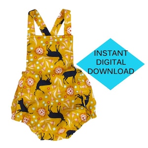 Baby Summer Bubble Jumper Newborn to 18m- Sewing Pattern- PDF tutorial instant download Romper in English with Imperial measurements