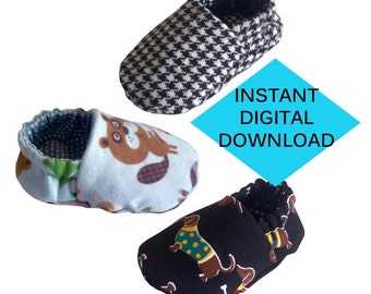 Reversible Baby Shoes Sewing Pattern- PDF tutorial in English with Imperial measurements