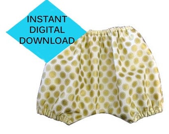 Baby Diaper Cover Sewing Pattern- PDF tutorial baby shorts bloomers in English with Imperial measurements