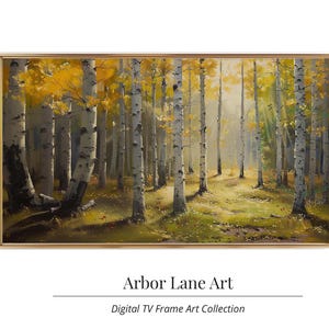 Quaking Aspen in Autumn, Trembling Aspen, Mountain Golden Aspen, Trembling Poplar, White Poplar Yellow Leaves Fall, Samsung Digital TV Art