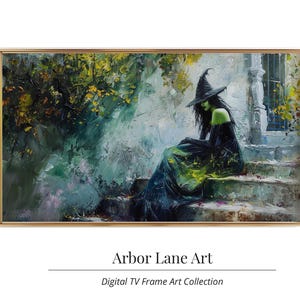 Fun Witch Art, Mysterious Witch Art, Witches in Europe, Fancy Beautiful Witch, Textured Brushstrokes, Samsung Digital Art