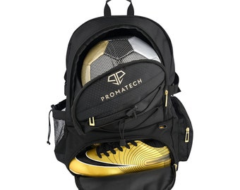 Soccer Backpack: Fits Size 5 Soccer or Size 7 Basketball, Laptop-Ready, Cleat Storage, Hydration Mastery, Quick Access Zipper- Sports Bag