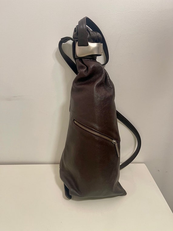 Brown Leather sling bag  by Renato Angi of Florenc
