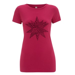 African graphic tee, Black Star Adinkra t-shirt Pink