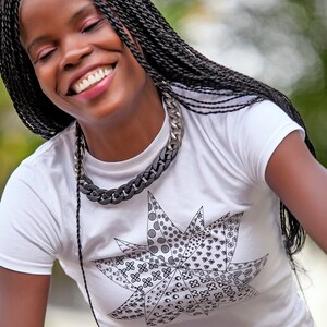 African graphic tee, Black Star Adinkra t-shirt image 3