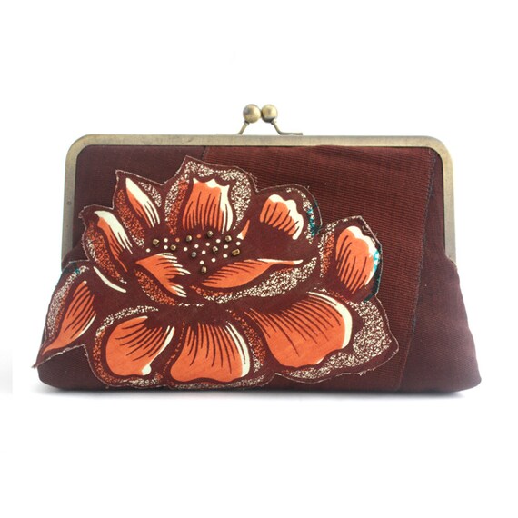 orange clutch purse