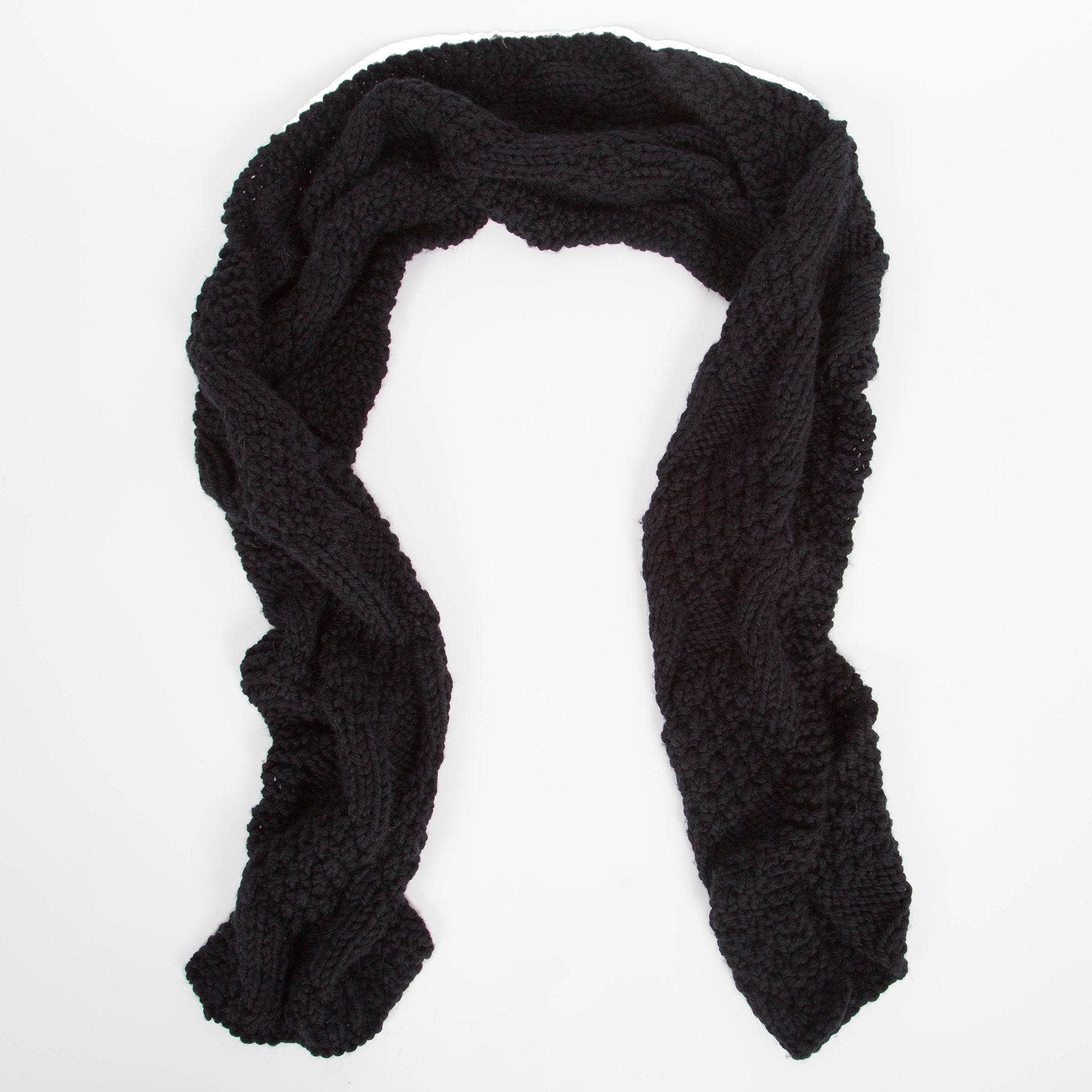 Chunky Black Wool Scarf 100% Merino Wool Black Winter Scarf - Etsy