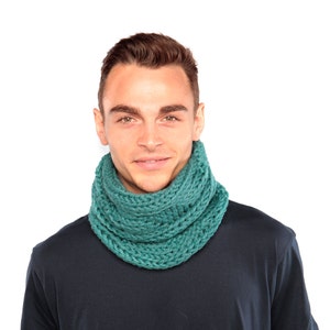 Teal grof gebreide haarband, grof gebreide wollen sjaal van Urbanknit afbeelding 1