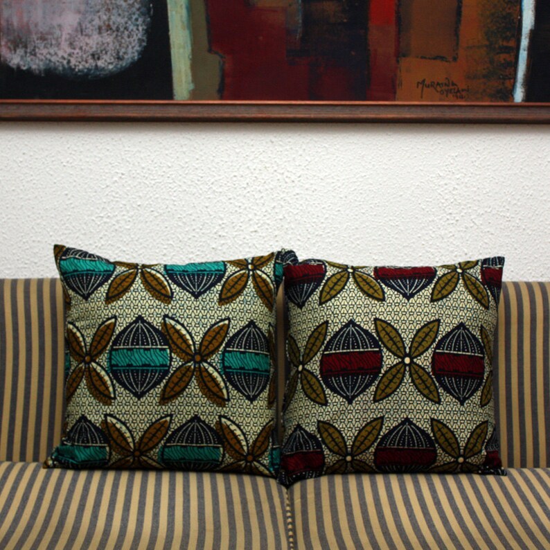 African Print Cushion Ankara Throw Pillow African Cushions Etsy
