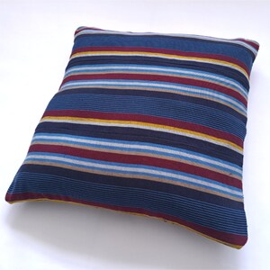 Blue Striped Throw Pillow, Striped pillows, Afrocentric decor, Aso Oke Cushion image 4
