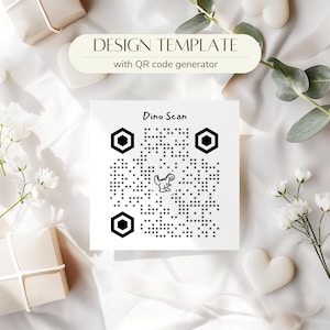 Dino Scan: een speelse aangepaste qr-code met dinosaurus en levendige achtergrond - QR-codegenerator met dinosaurus - QR-codeontwerp [16]