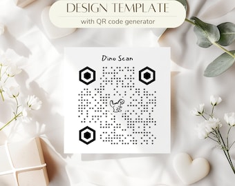 Dino Scan - A Playful Custom qr code with dinosaur and Vibrant Background - QR code generator with dinosaur - QR code design [16]