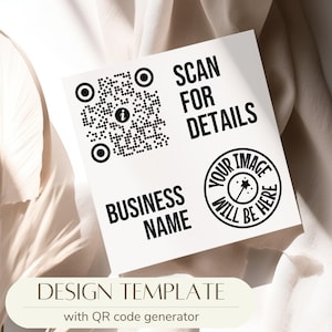 Personalized QR Code Business Sticker Design with Customizable Business Name and Image Space - QR code generator - QR code design [15]