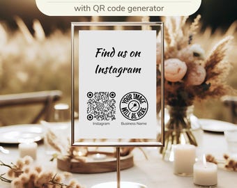 Instagram sign template with QR code generator - instagram-qr code design template - instagram qr code sign business - QR code design [10]