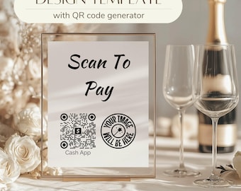 Scan To Pay - Custom Cash App QR Code Payment Sign for Easy Transactions with Personalized Image Placeholder - QR code design [3]