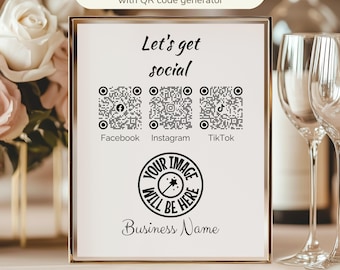 Generate Personalized QR Codes for Instagram, TikTok - multi qr code business social - multi qr code social media sign - QR code design [9]