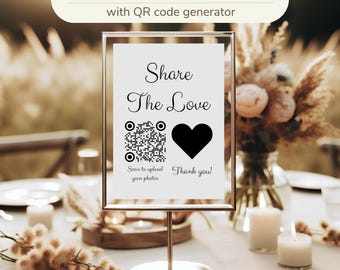 Share The Love - Customizable QR Code Template for Wedding Photos, Scan to Upload Your Memories - Qr code design [21]