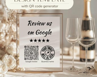 QR code google review, Review us on Google, scan to review Google sign, Personalized QR Code with Business Logo, QR code design [17]