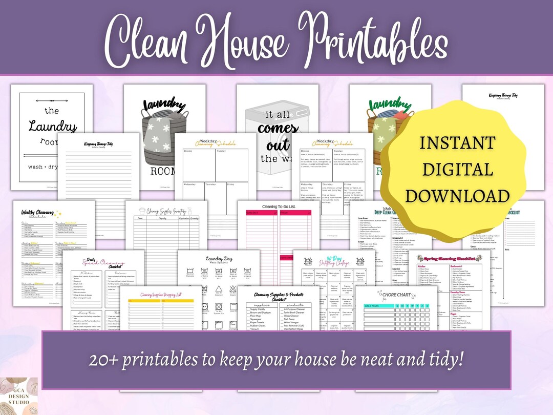 Cleaning Binder Printables, House Keeping, Home Maker, De-cluttering - Etsy