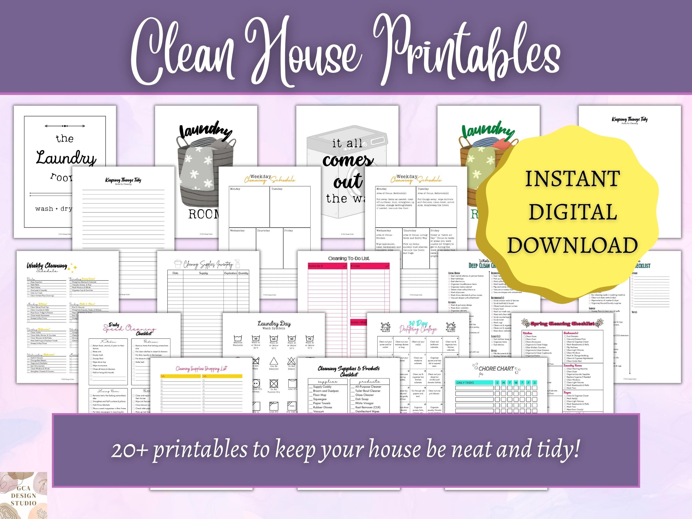Cleaning Binder Printables, House Keeping, Home Maker, De-cluttering - Etsy