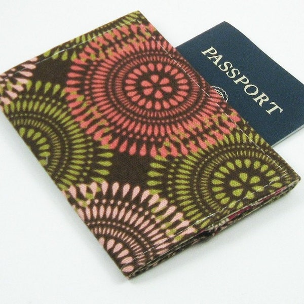 Passport Cover - Lime Melon and Brown Bursts