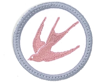 Rose Gold Bird Iron-On Patch - Embroidered Applique for Trucker Hats, Jackets, Backpacks Trucker Hat Patches