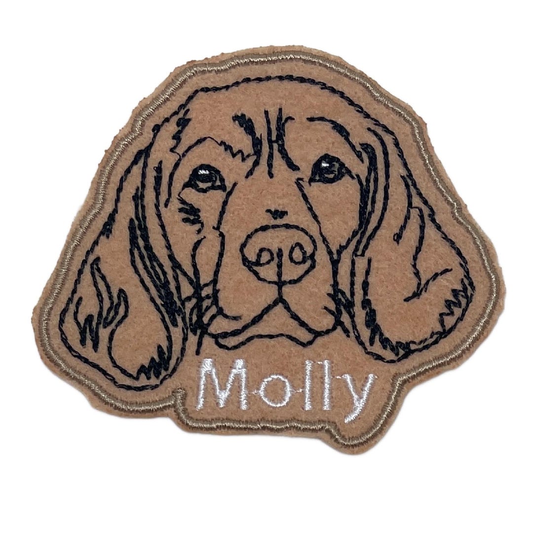 Personalized Dog Face Patch – Embroidered Felt Iron-on - Add on Name - Etsy