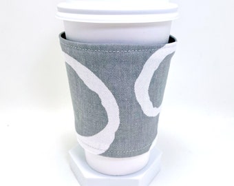 Gray Mod Coffee Cuff | Iced Drink Cozy | To-Go Cup Sleeve, Tea Holder