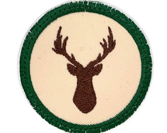 Embroidered Buck Iron-On Patch - Medium-Sized Deer Applique for Jackets, Backpacks, Clothing, and Crafts Trucker Hat Patches