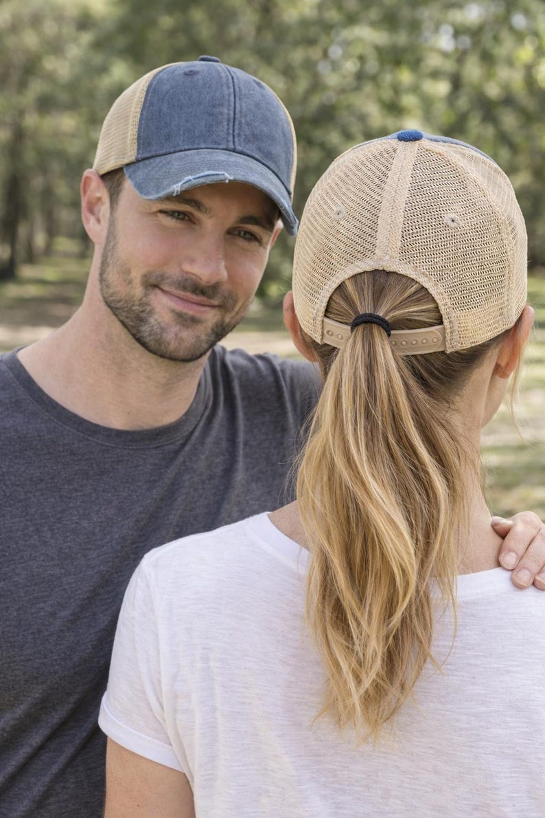 Embroidered Great Lakes Trucker Hat – Distressed Vintage Mesh Cap image 2