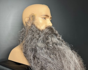 Fine crocheted fake beard and mustache