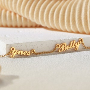 Collar familiar con varios nombres • Collar con múltiples placas de nombre • Collar para niños/apellidos • Regalo personalizado para ella • Regalo de Navidad