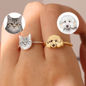 Pierścionek ze zdjęciem zwierzaka • Spersonalizowany pierścionek z portretem zwierzaka • Pierścionek dla Twojego zwierzaka • Grawerowany pierścionek dla psa lub kota • Biżuteria pamiątkowa dla zwierzaka • Spersonalizowany prezent dla miłośnika zwierząt