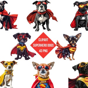 Clipart Superhero Dogs | Superhero Dogs PNG | Digital Print Superhero Dogs | Transparent Background | High Quality Instant Download