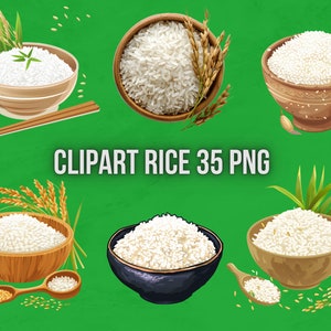 Clipart Rice | Authentic Decor Prints |Cute Decor | Portraits With Rice | Transparent Background | High Quality Instant Download