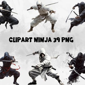 Ninja Clipart Set | Perfect For Decorations, Invitations, Or Fun DIY Crafts | Transparent Background | High Quality Instant Download