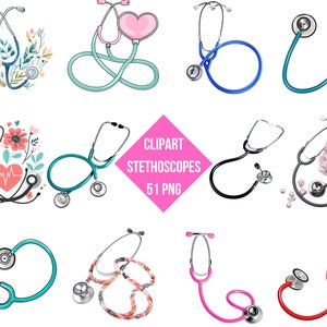 Clipart Stethoscopes | Stethoscopes PNG | Digital Print Stethoscopes | Transparent Background | High Quality Instant Download