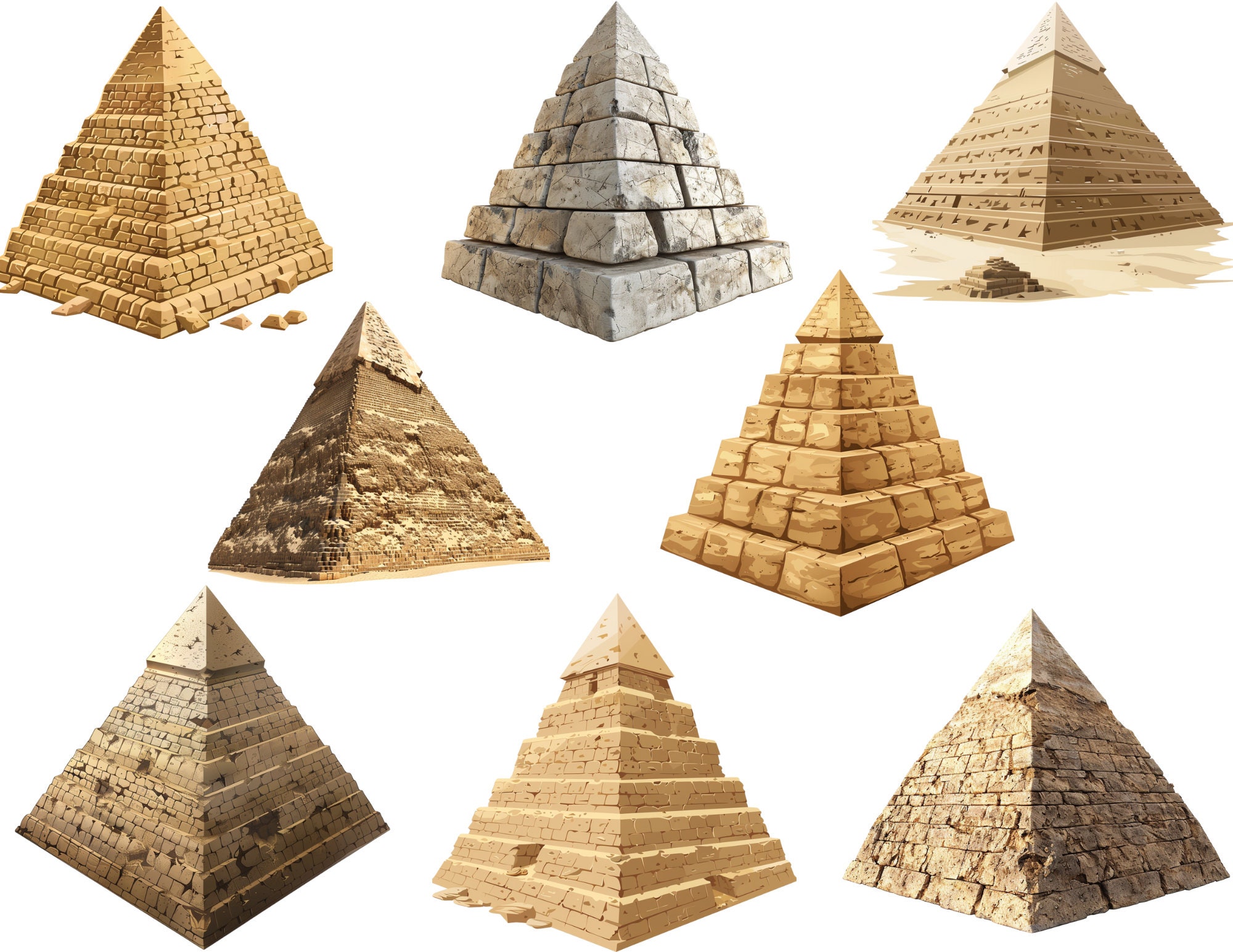 Pyramids Clipart: Ancient Egypt PNG Collection (digital Download) - Etsy