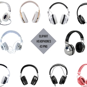 Clipart Headphones Set 43 PNG | Headphones PNG | Digital Print Headphones Decor | Transparent Background | High Quality Instant Download
