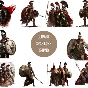 Spartans Warrior Clipart Bundle | Ancient Greece Digital Art Collection | Transparent Background | High Quality| Instant Download
