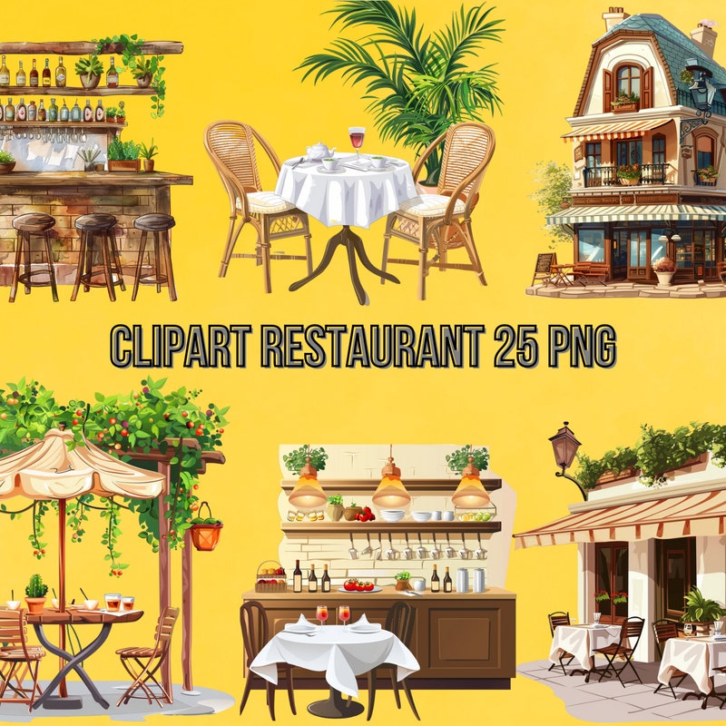 Restaurant Clipart - Etsy