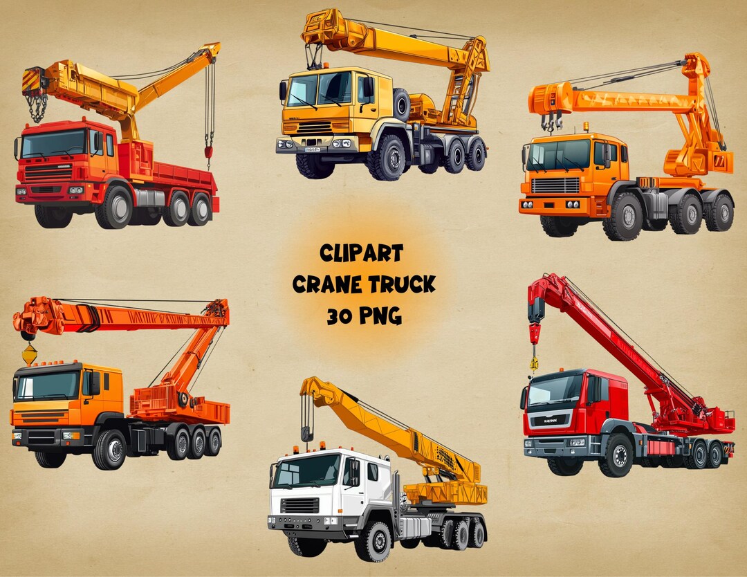 Crane Truck Clipart | Construction Vehicle 30 PNG (commercial Use ...