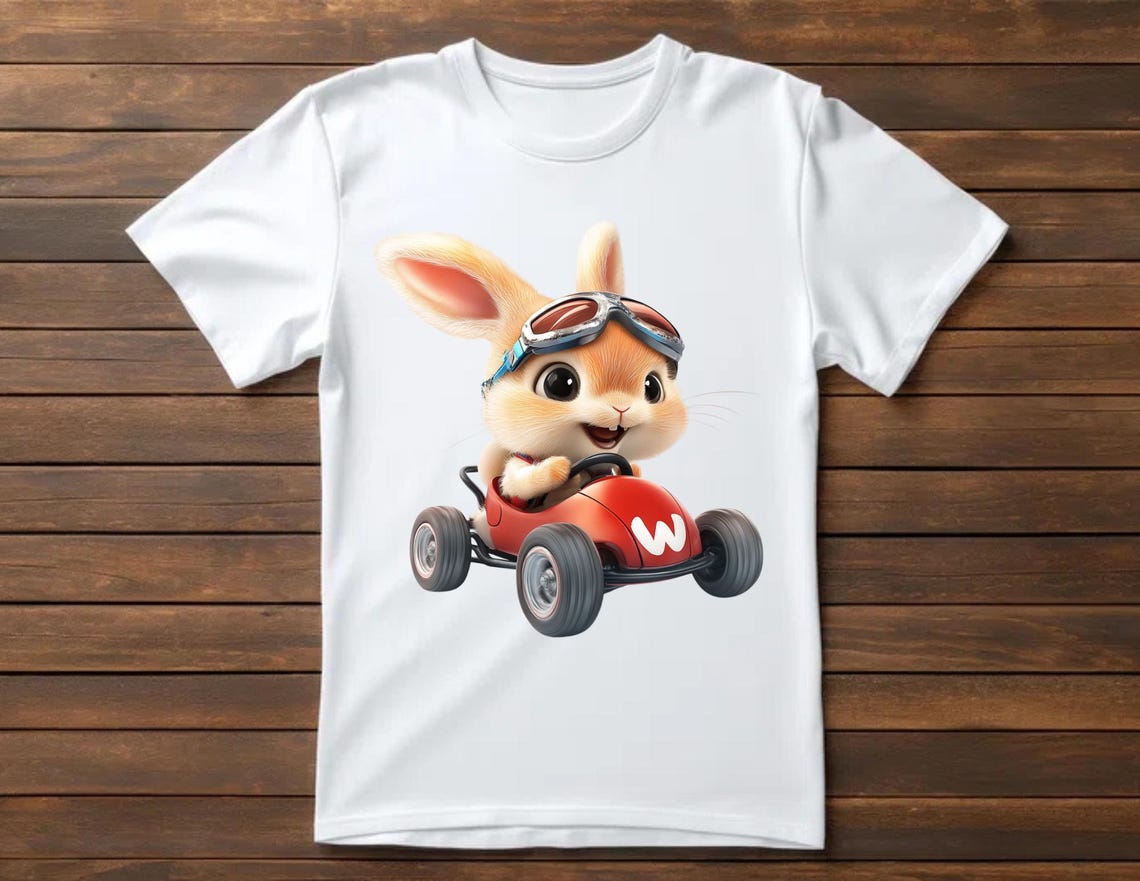 Bunny Rabbit Racer Racing Bunny Clipart | Cute Rabbit Driver PNG | Kart Racer Animal ...