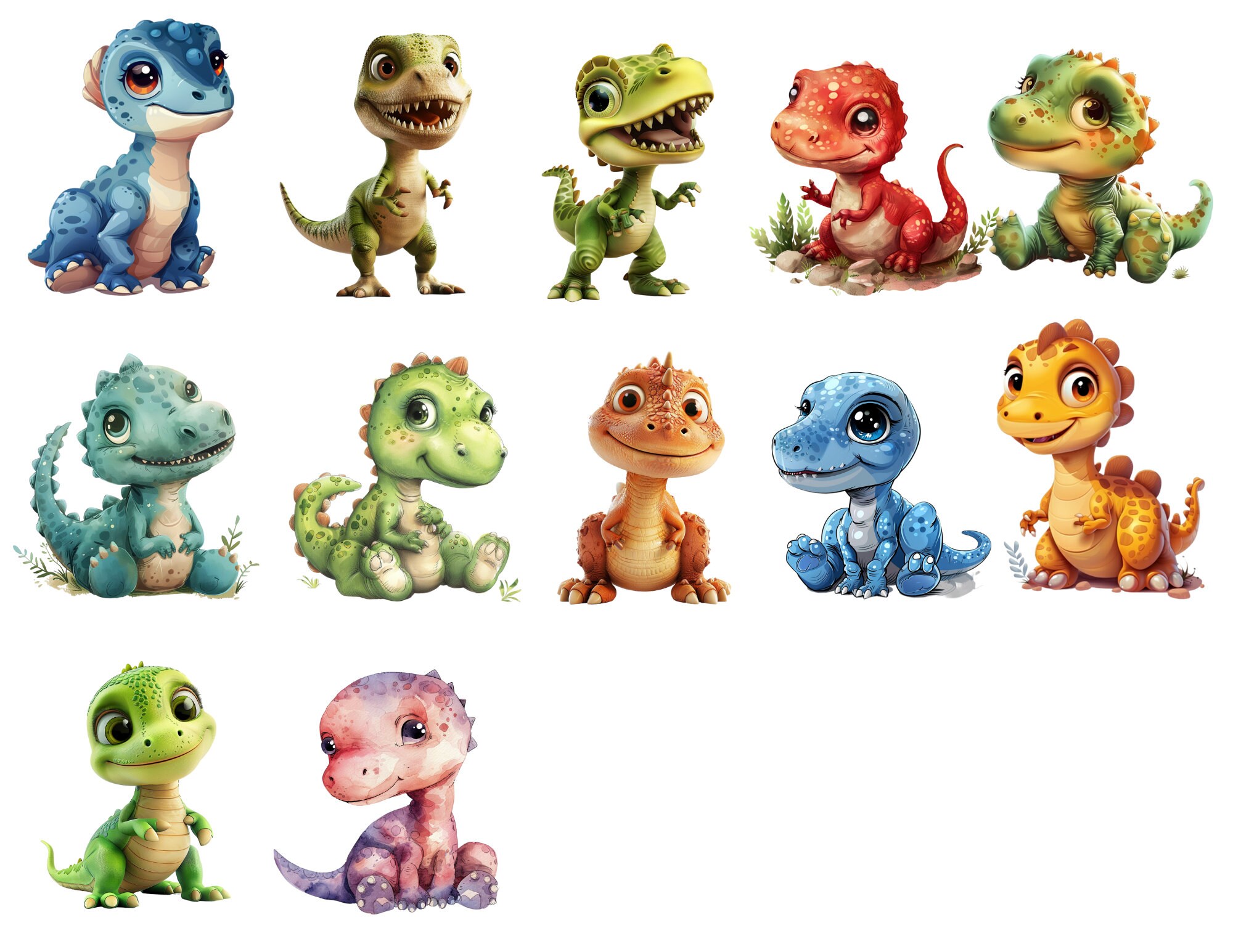 Cute Dinosaur Clipart PNG – 26 Baby Dinosaurs, Kids Dino Clipart ...