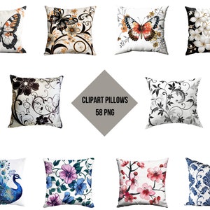 Clipart Pretty Pillows | Pillows PNG | Digital Print Pillows Decor | Transparent Background | High Quality Instant Download | Commercial Use